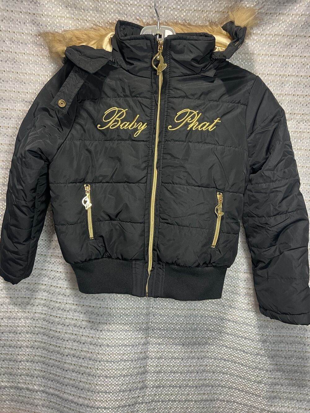 Baby Phat Y2K Girls Jacket Vintage Hooded Puffer Size 6x